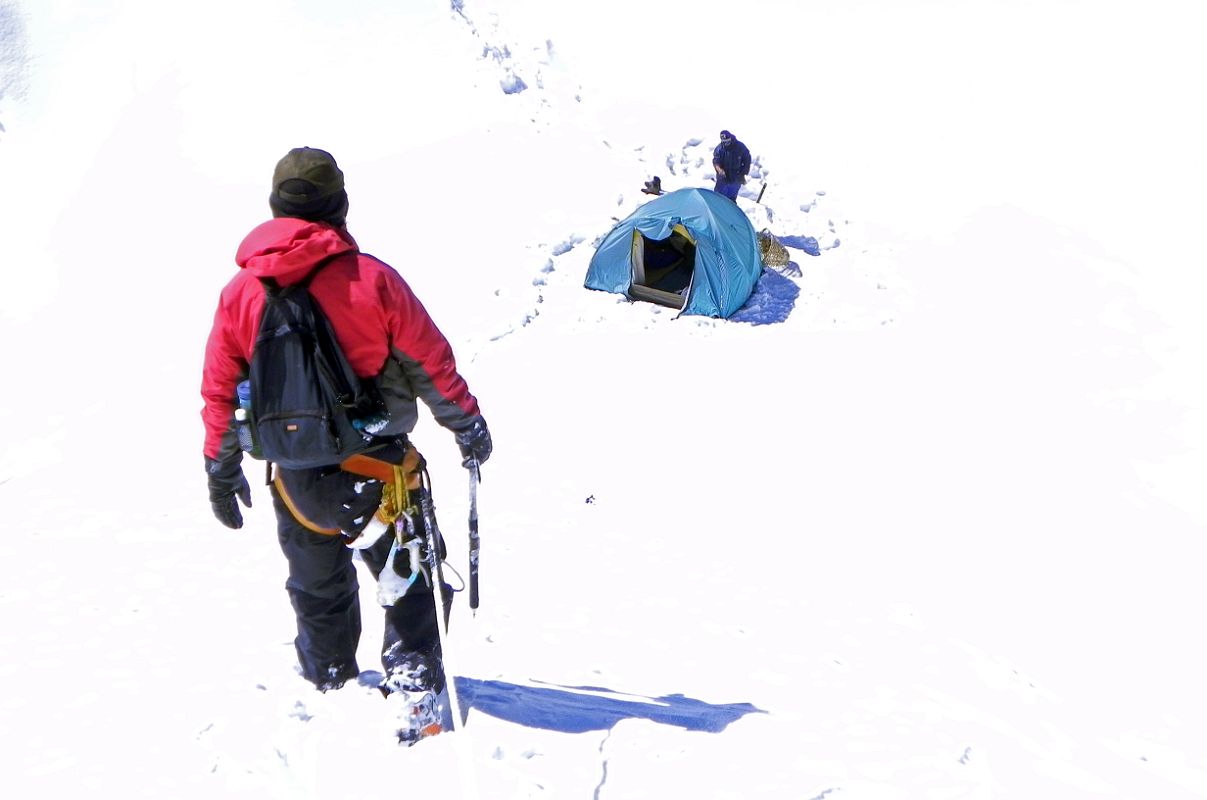 23 Jerome Ryan Arriving Back At Col Camp At 10-30am After Descent From Chulu Far East Summit 